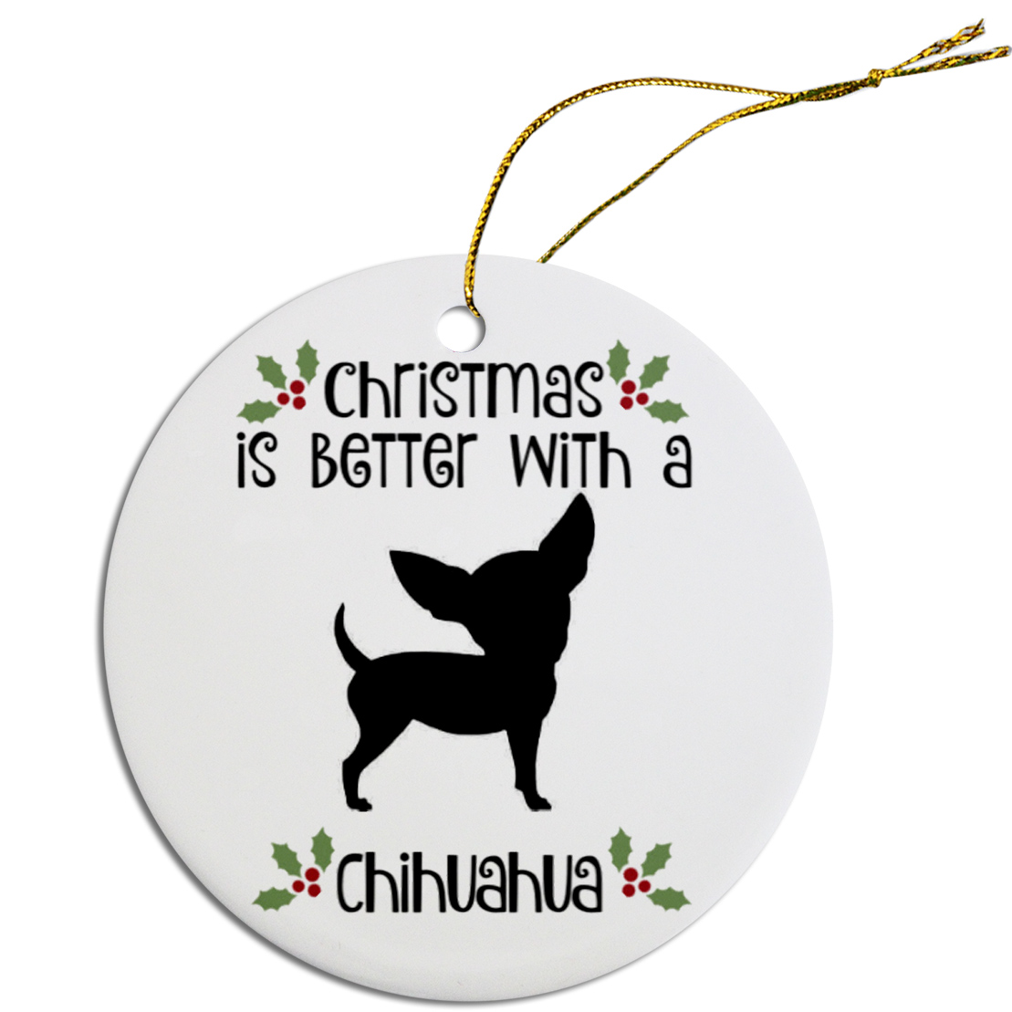 Breed Specific Round Christmas Ornament Chihuahua